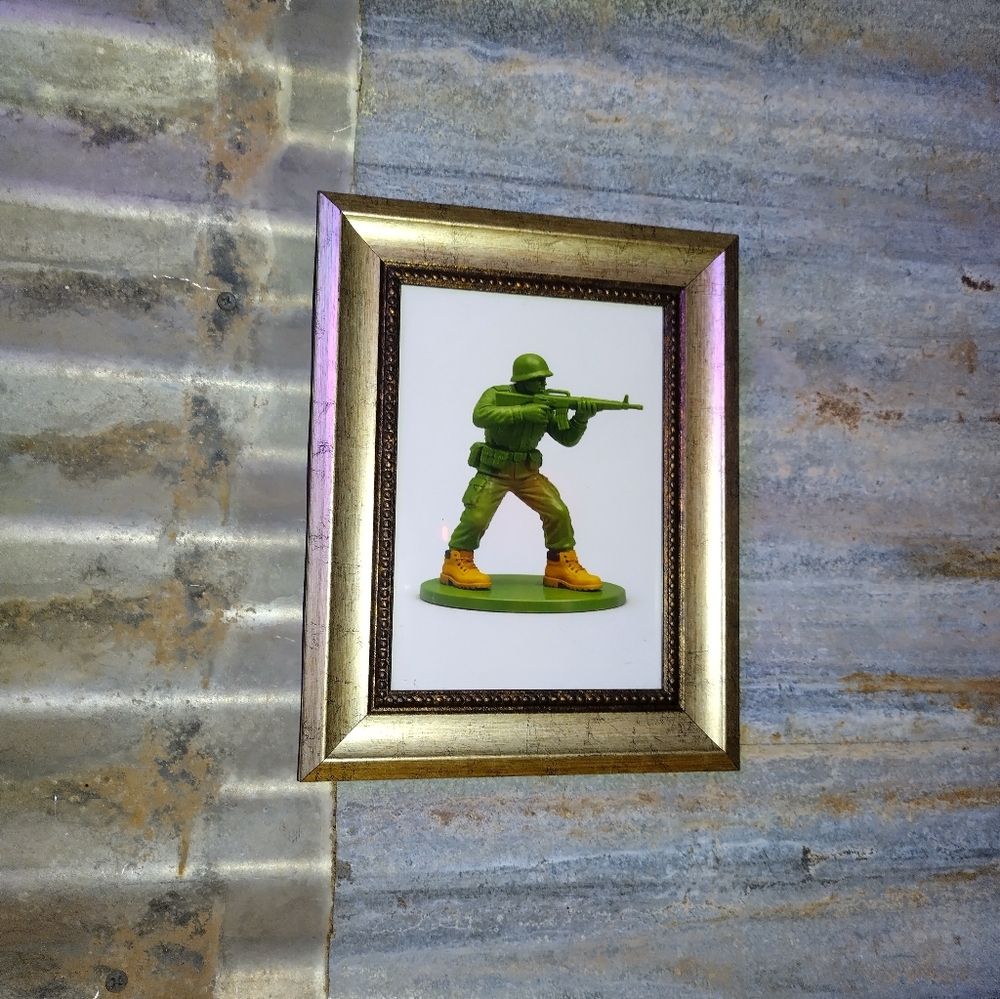Plastic Army Man In Timberland Boots Framed Art Print By Neon Nicho